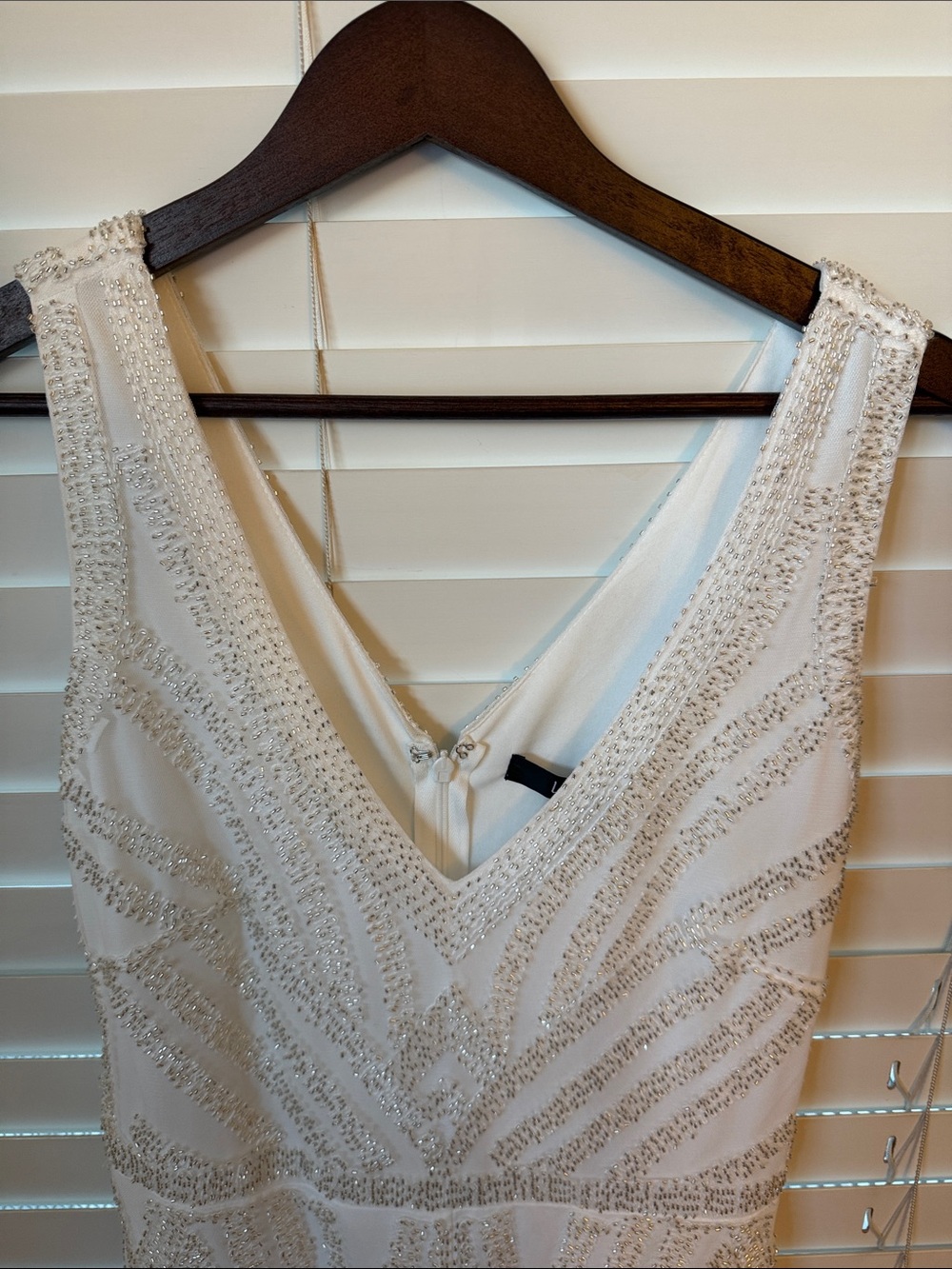 Lulu's Ivory Beaded V-Neck Romper - Picture 5 of 5